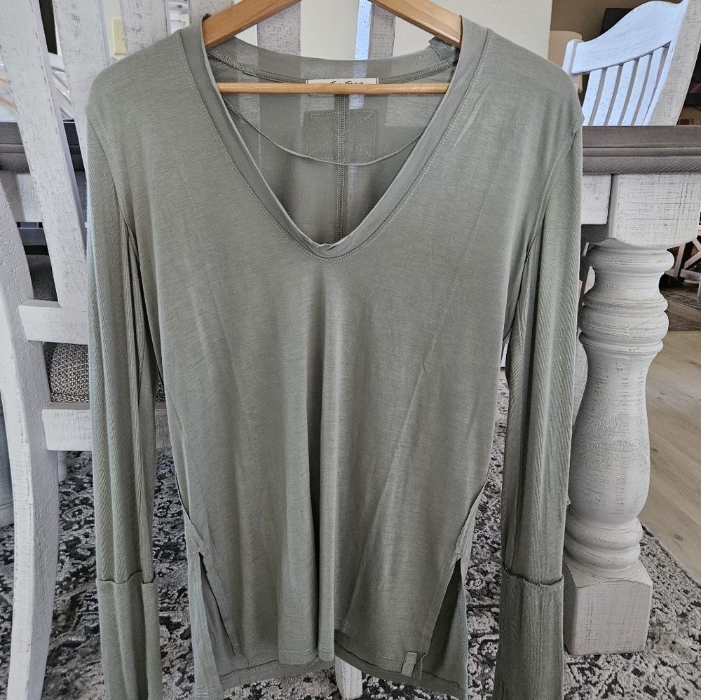 We the Free Long Sleeve V-neck Tee